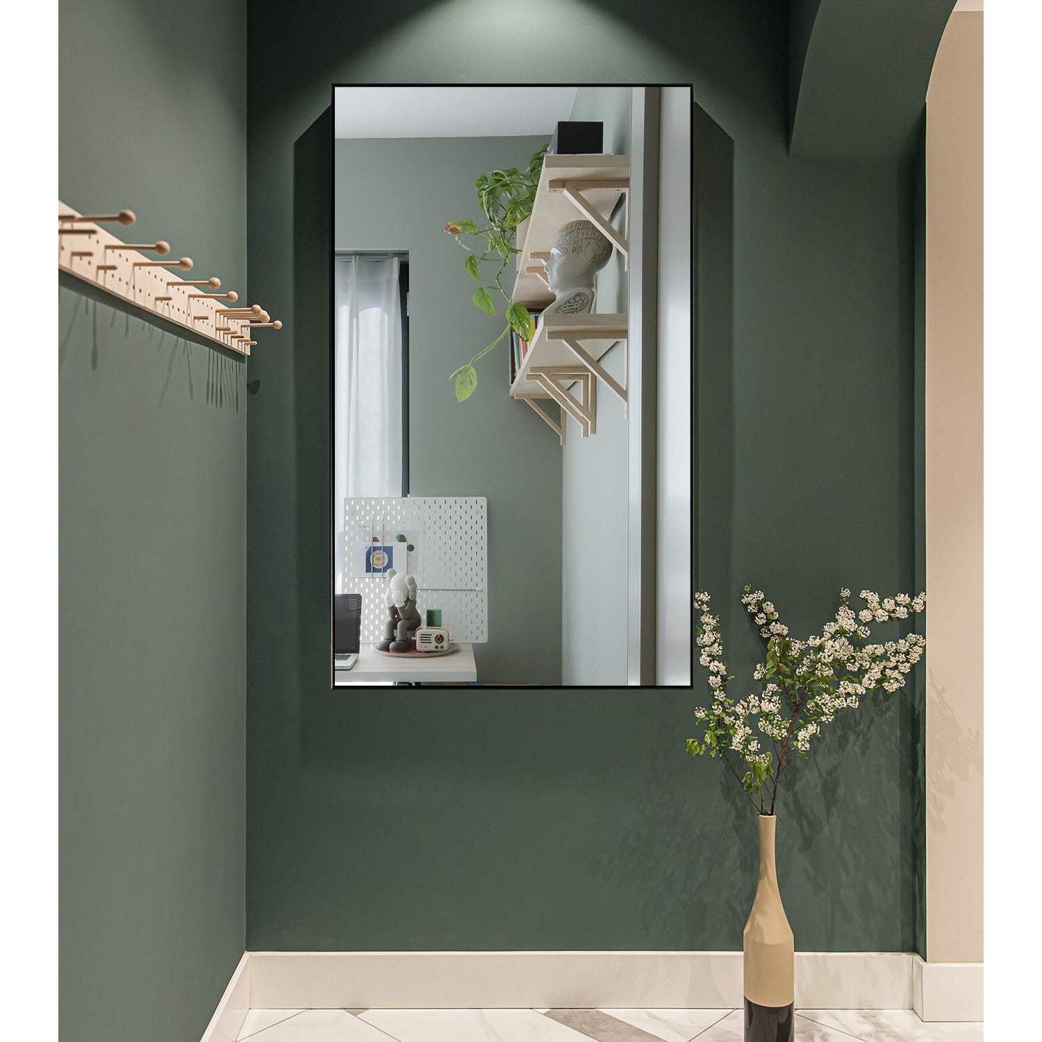 Jumbo Minimal Black Bathroom Vanity Mirror - Homeroots - Flyclothing LLC