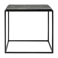 Set of Three 39" Brown And Black Solid Wood And Iron Square Nested Coffee Tables - Homeroots