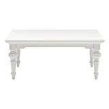 47" White Solid Wood Coffee Table - Homeroots