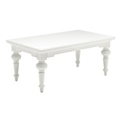 47" White Solid Wood Coffee Table
