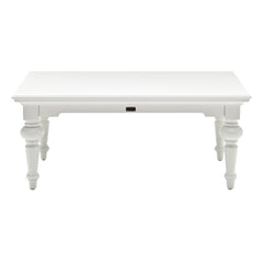 47" White Solid Wood Coffee Table