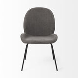 Set Of Two Gray And Black Upholstered Fabric Side Chairs - Homeroots
