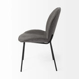 Set Of Two Gray And Black Upholstered Fabric Side Chairs - Homeroots