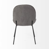 Set Of Two Gray And Black Upholstered Fabric Side Chairs - Homeroots
