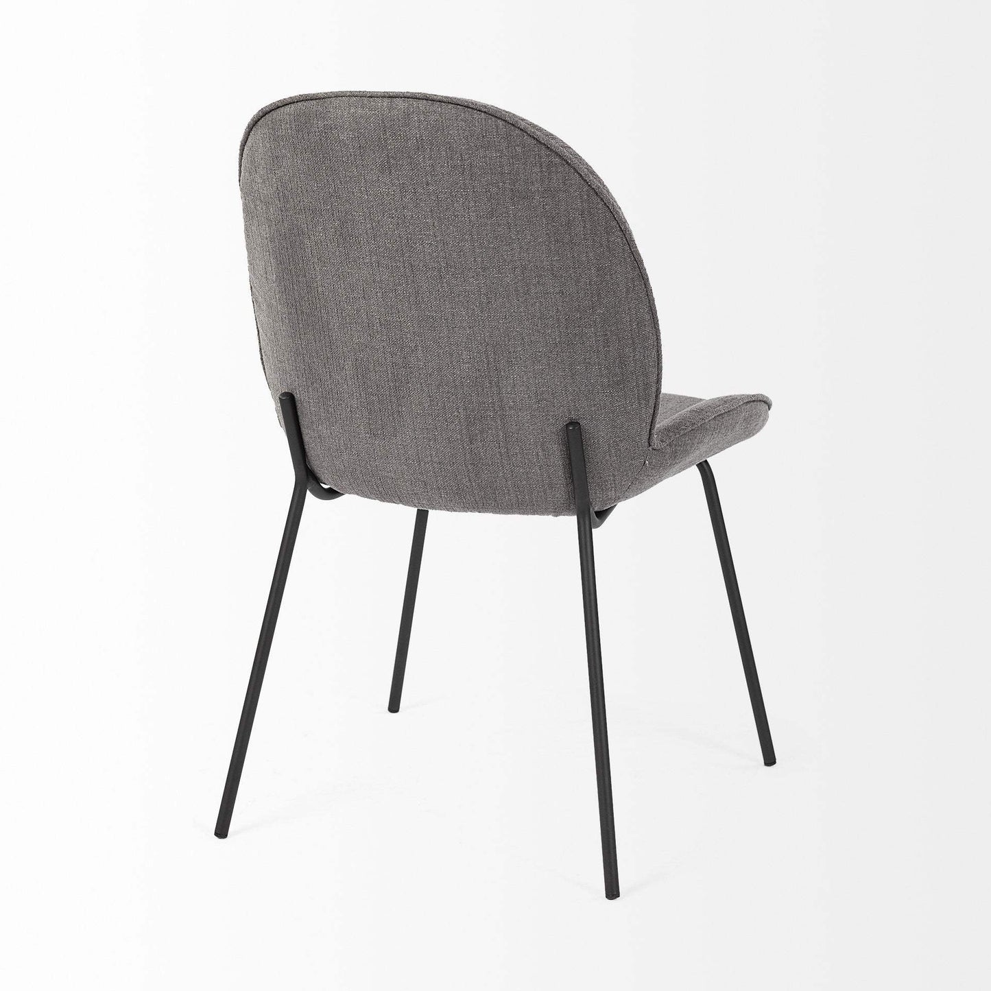 Set Of Two Gray And Black Upholstered Fabric Side Chairs - Homeroots - Flyclothing LLC
