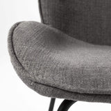 Set Of Two Gray And Black Upholstered Fabric Side Chairs - Homeroots - Flyclothing LLC