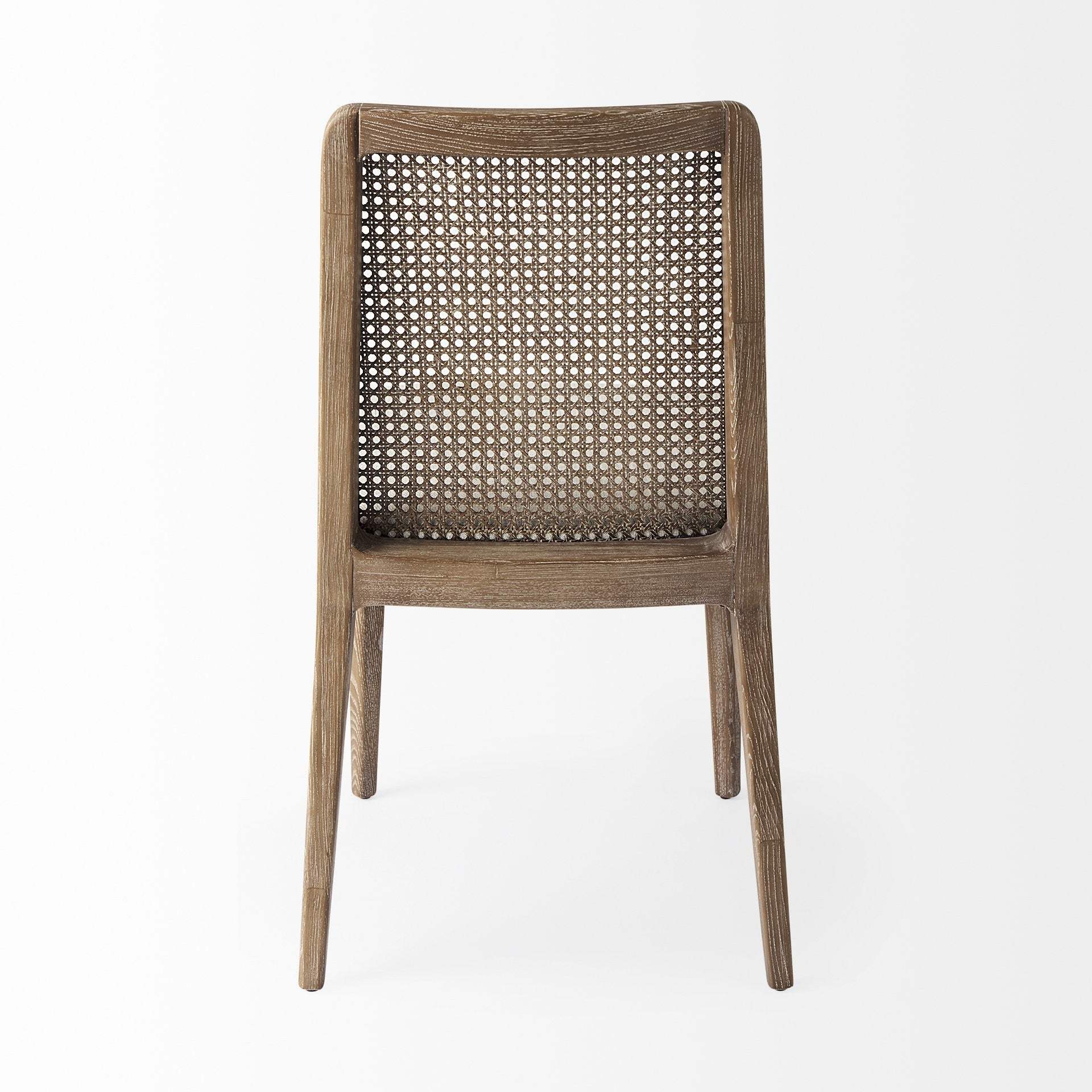 Set Of Two Cream And Brown Upholstered Fabric Cross Back Side Chairs - Homeroots - Flyclothing LLC