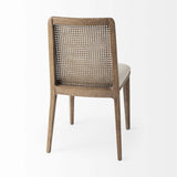 Set Of Two Cream And Brown Upholstered Fabric Cross Back Side Chairs - Homeroots - Flyclothing LLC