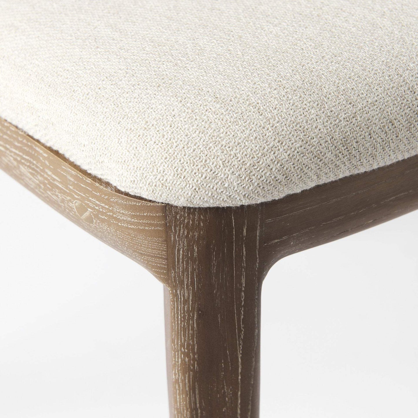Set Of Two Cream And Brown Upholstered Fabric Cross Back Side Chairs - Homeroots - Flyclothing LLC