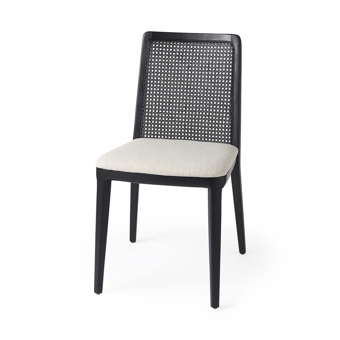 Set Of Two Black Upholstered Fabric Cross Back Side Chairs - Homeroots - Flyclothing LLC
