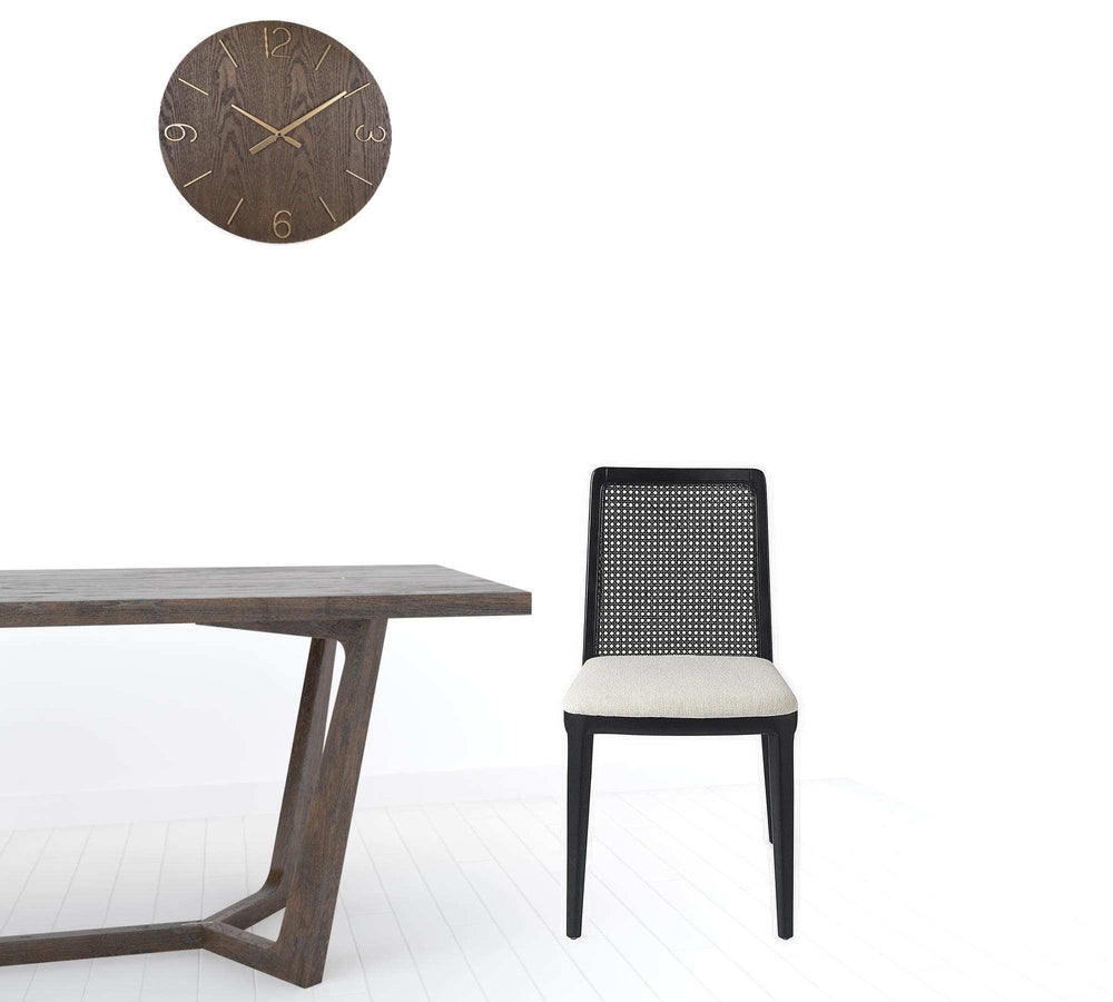 Set Of Two Black Upholstered Fabric Cross Back Side Chairs - Homeroots - Flyclothing LLC