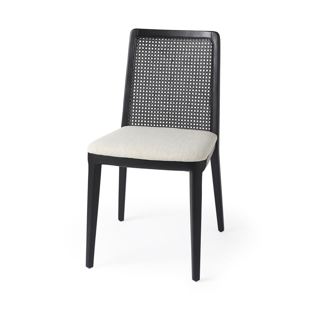 Set Of Two Black Upholstered Fabric Cross Back Side Chairs - Homeroots