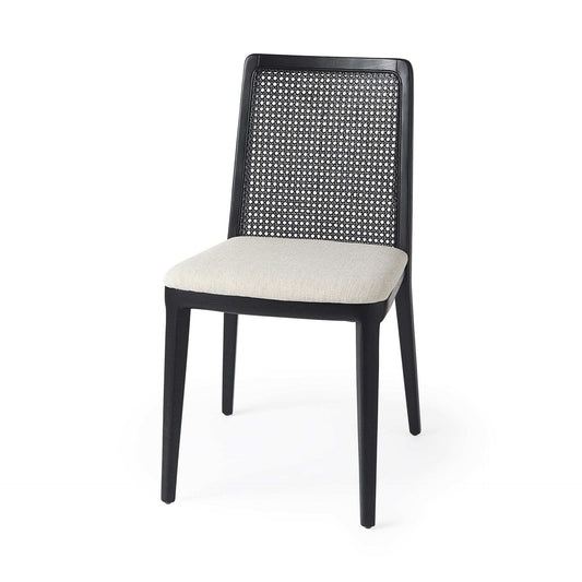 Set Of Two Black Upholstered Fabric Cross Back Side Chairs - Homeroots - Flyclothing LLC