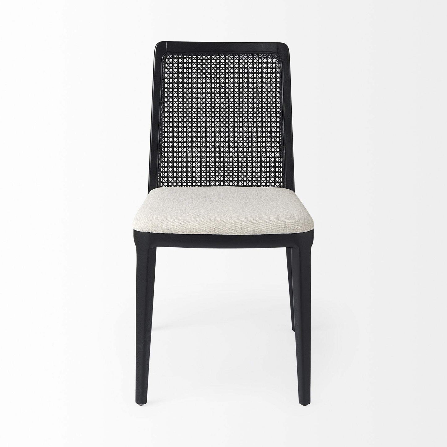 Set Of Two Black Upholstered Fabric Cross Back Side Chairs - Homeroots - Flyclothing LLC