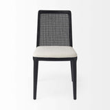 Set Of Two Black Upholstered Fabric Cross Back Side Chairs - Homeroots - Flyclothing LLC