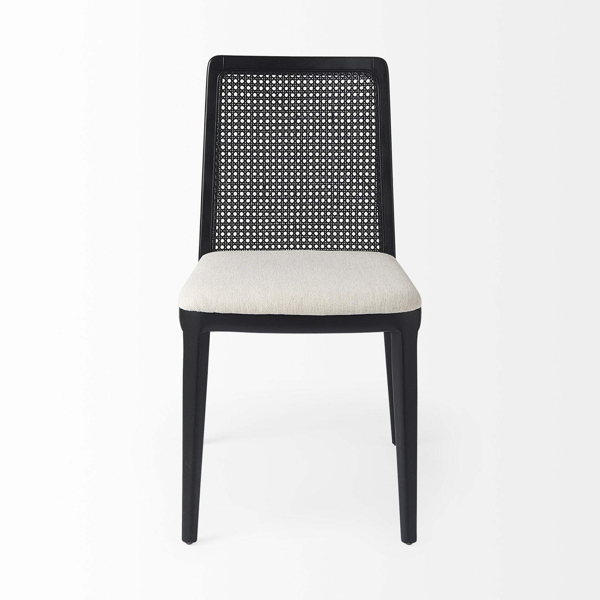Set Of Two Black Upholstered Fabric Cross Back Side Chairs - Homeroots - Flyclothing LLC