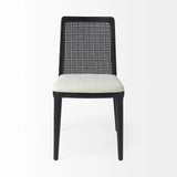 Set Of Two Black Upholstered Fabric Cross Back Side Chairs - Homeroots