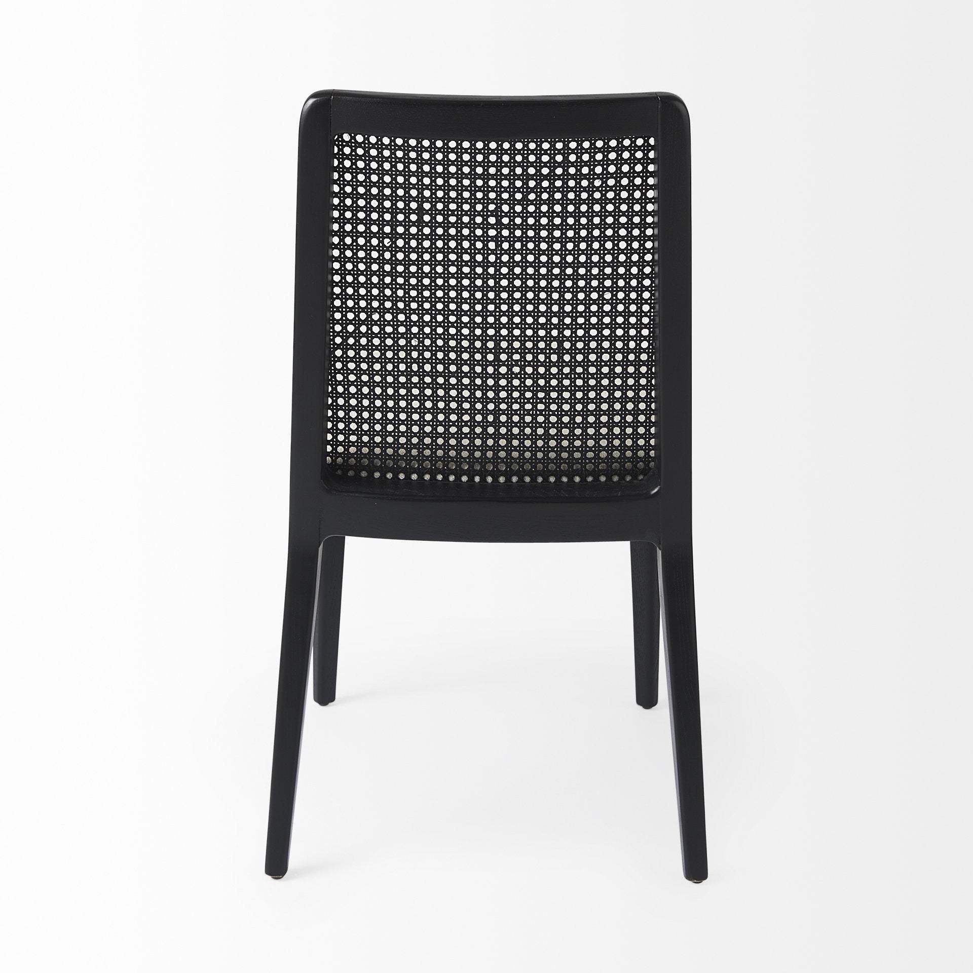Set Of Two Black Upholstered Fabric Cross Back Side Chairs - Homeroots - Flyclothing LLC