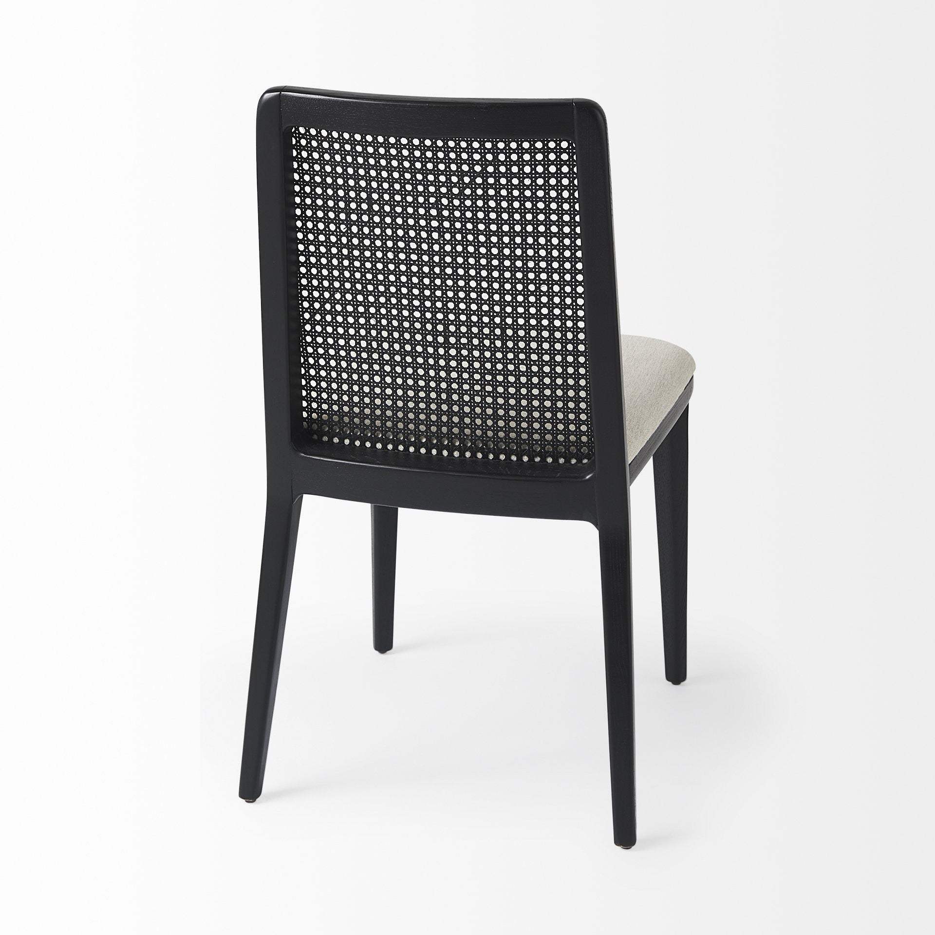 Set Of Two Black Upholstered Fabric Cross Back Side Chairs - Homeroots - Flyclothing LLC