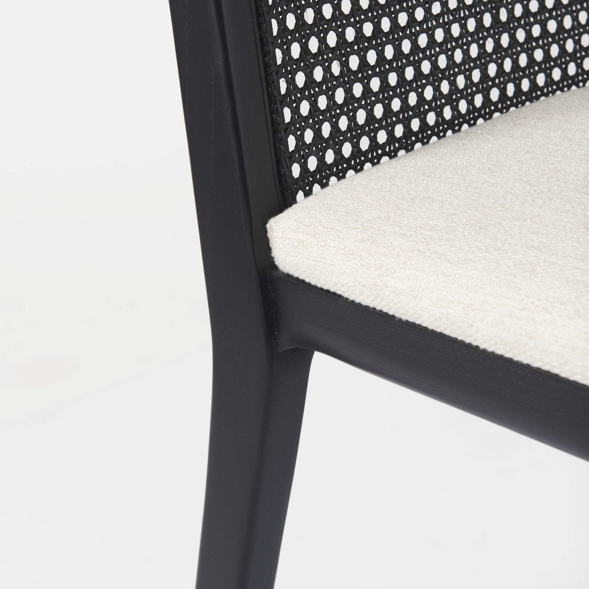 Set Of Two Black Upholstered Fabric Cross Back Side Chairs - Homeroots - Flyclothing LLC
