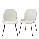 Set Of Two White And Black Upholstered Fabric Side Chairs - Homeroots
