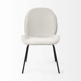 Set Of Two White And Black Upholstered Fabric Side Chairs - Homeroots - Flyclothing LLC