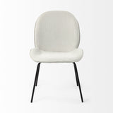 Set Of Two White And Black Upholstered Fabric Side Chairs - Homeroots