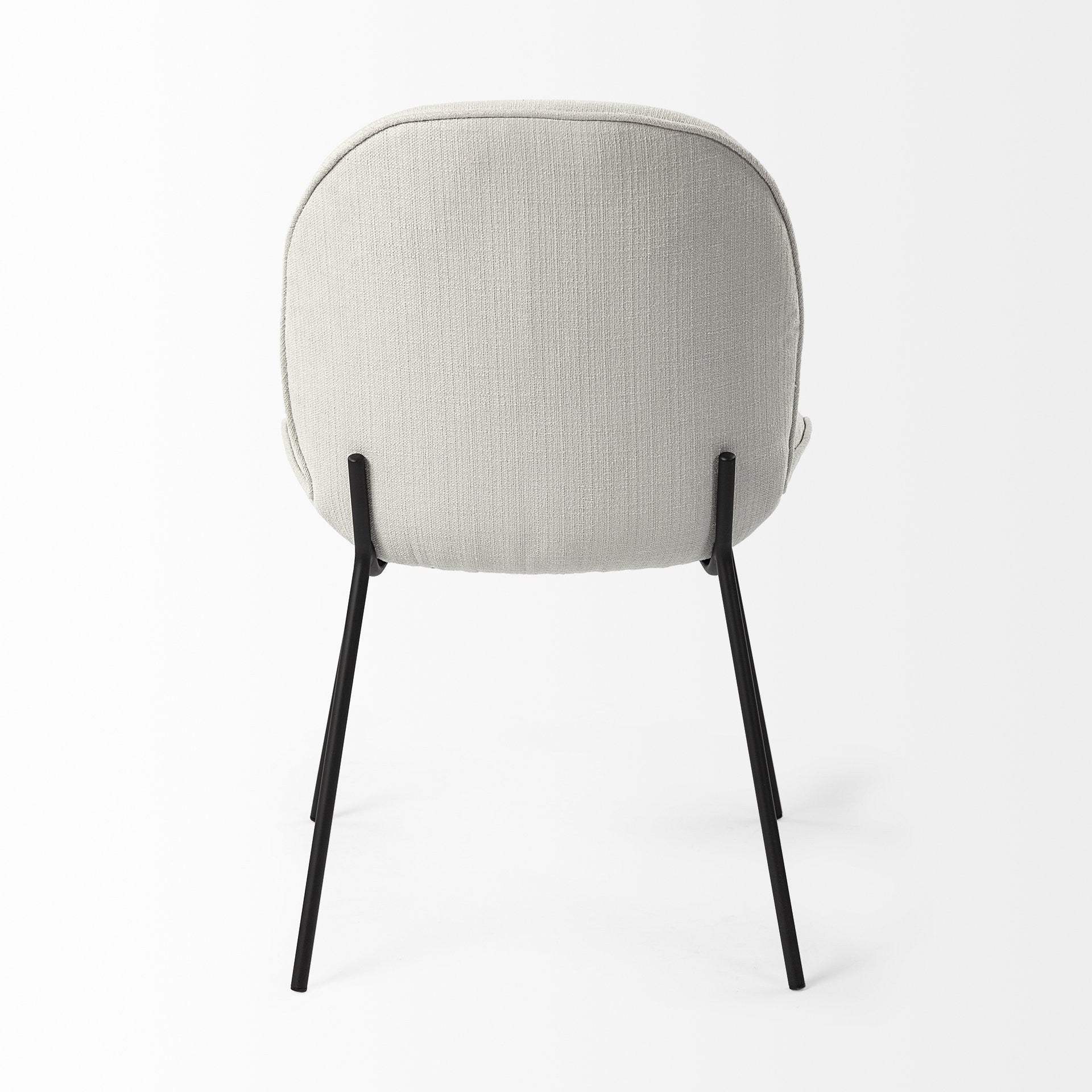 Set Of Two White And Black Upholstered Fabric Side Chairs - Homeroots - Flyclothing LLC