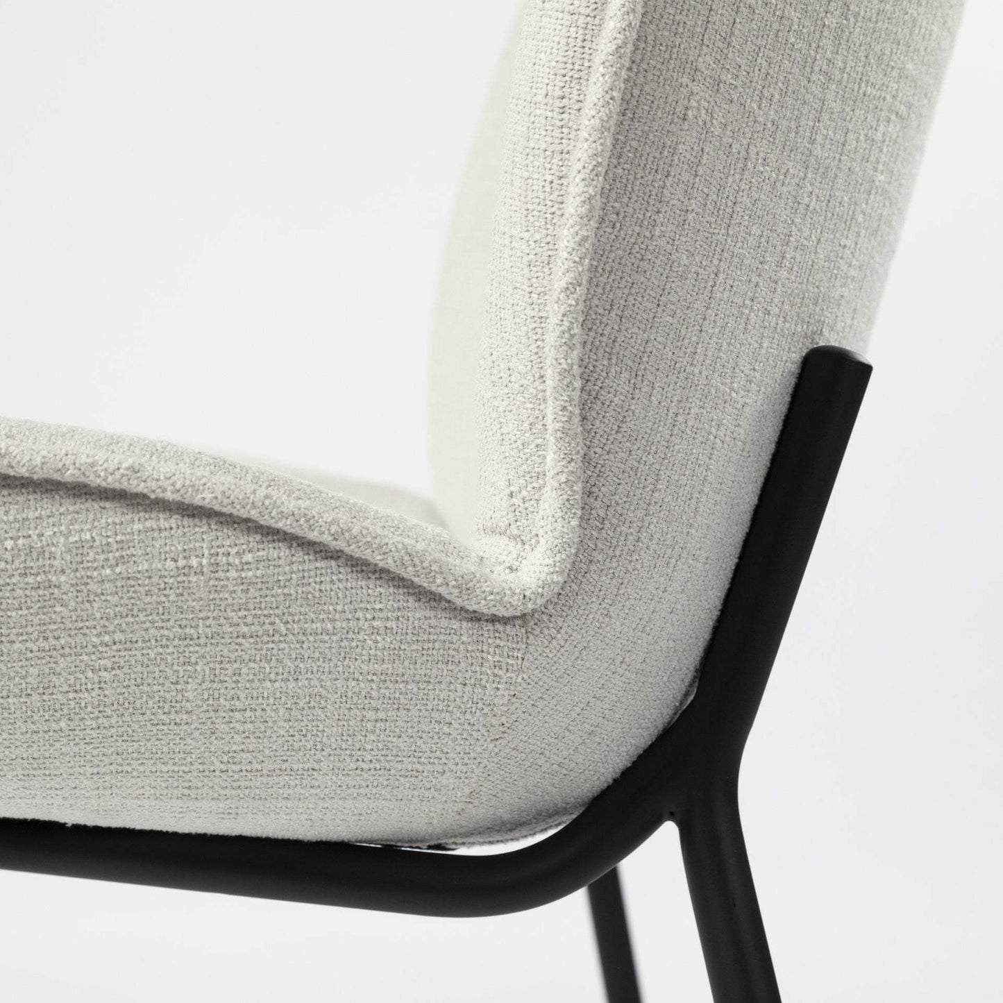 Set Of Two White And Black Upholstered Fabric Side Chairs - Homeroots - Flyclothing LLC