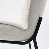 Set Of Two White And Black Upholstered Fabric Side Chairs - Homeroots - Flyclothing LLC