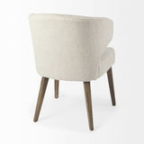 Ivory and Brown Mid Century Wingback Dining Chair - Homeroots - Flyclothing LLC