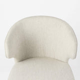Ivory and Brown Mid Century Wingback Dining Chair - Homeroots - Flyclothing LLC