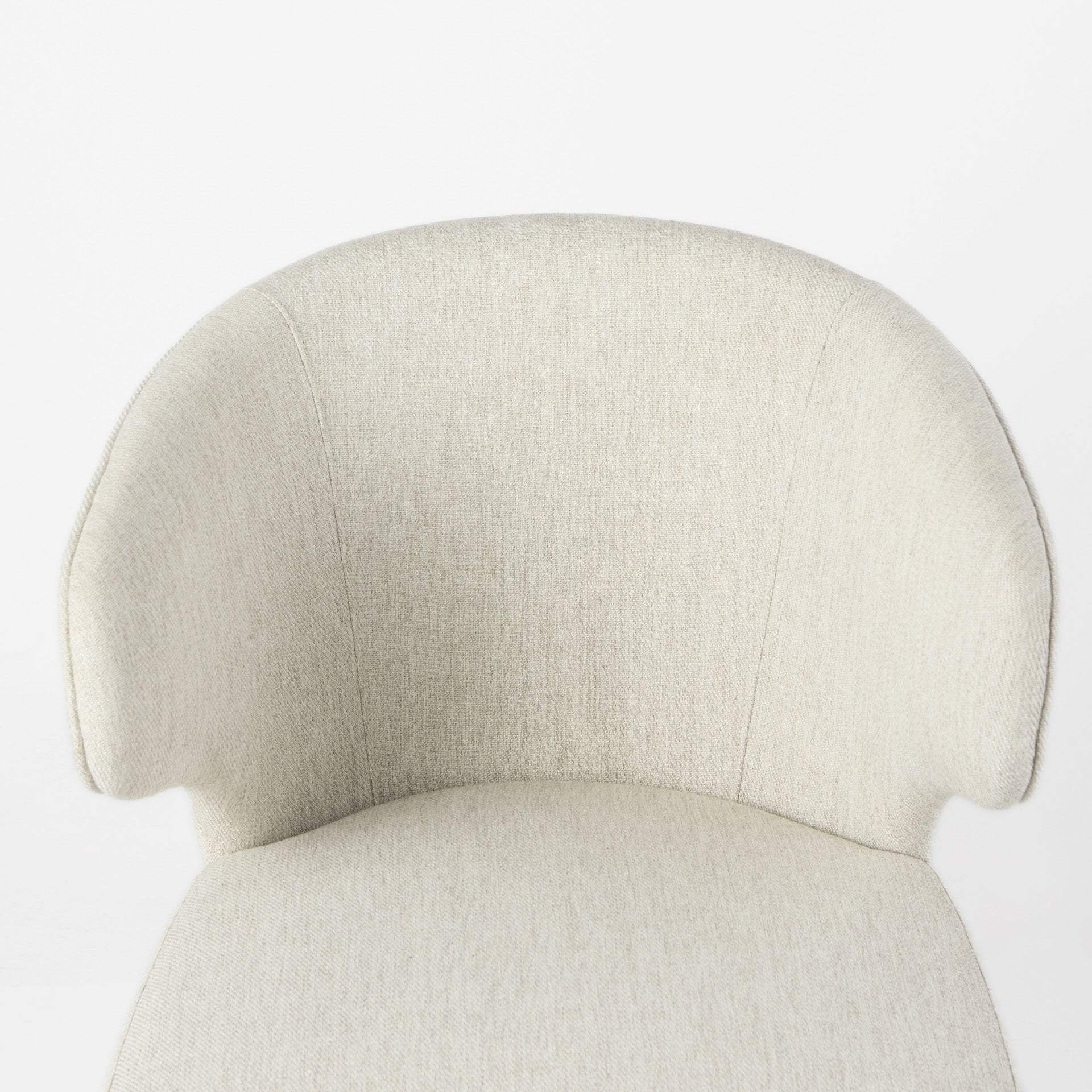 Ivory and Brown Mid Century Wingback Dining Chair - Homeroots - Flyclothing LLC