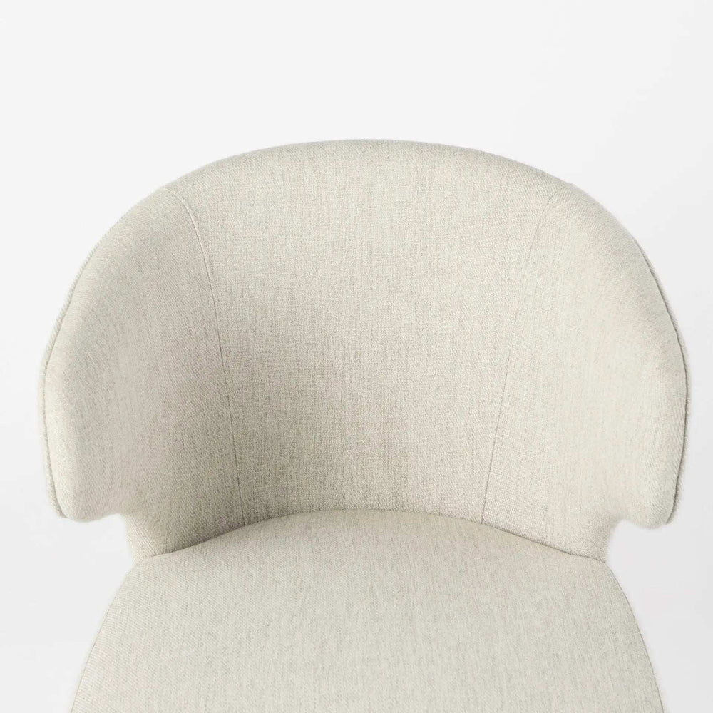 Ivory and Brown Mid Century Wingback Dining Chair - Homeroots - Flyclothing LLC