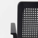 Black and Cream Uholstery and Cane Dining Armchair - Homeroots - Flyclothing LLC