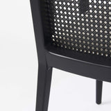 Black and Cream Uholstery and Cane Dining Armchair - Homeroots - Flyclothing LLC