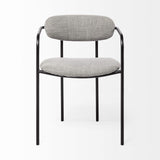 Set Of Two Gray And Black Upholstered Fabric Arm Chairs - Homeroots - Flyclothing LLC