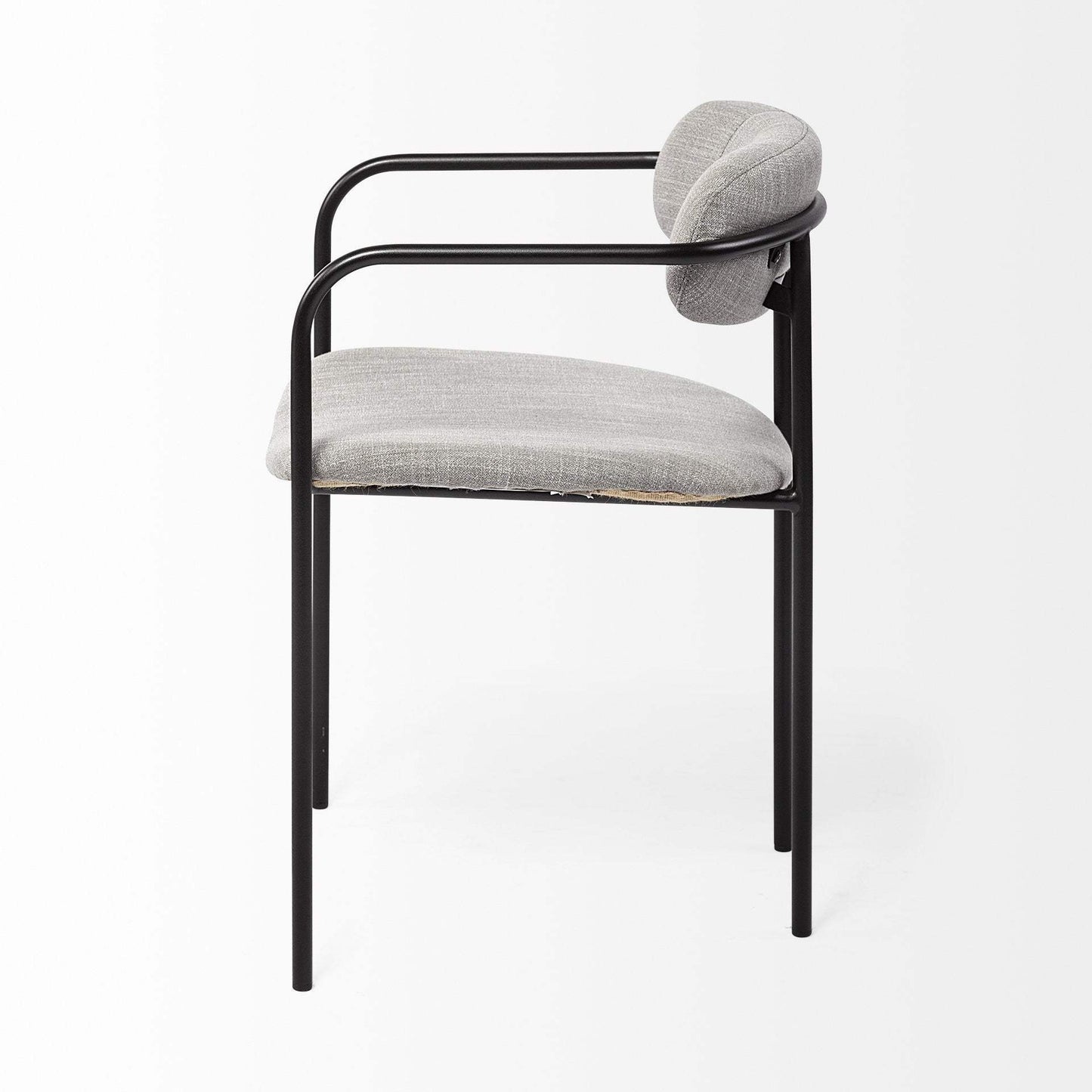 Set Of Two Gray And Black Upholstered Fabric Arm Chairs - Homeroots - Flyclothing LLC