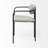 Set Of Two Gray And Black Upholstered Fabric Arm Chairs - Homeroots