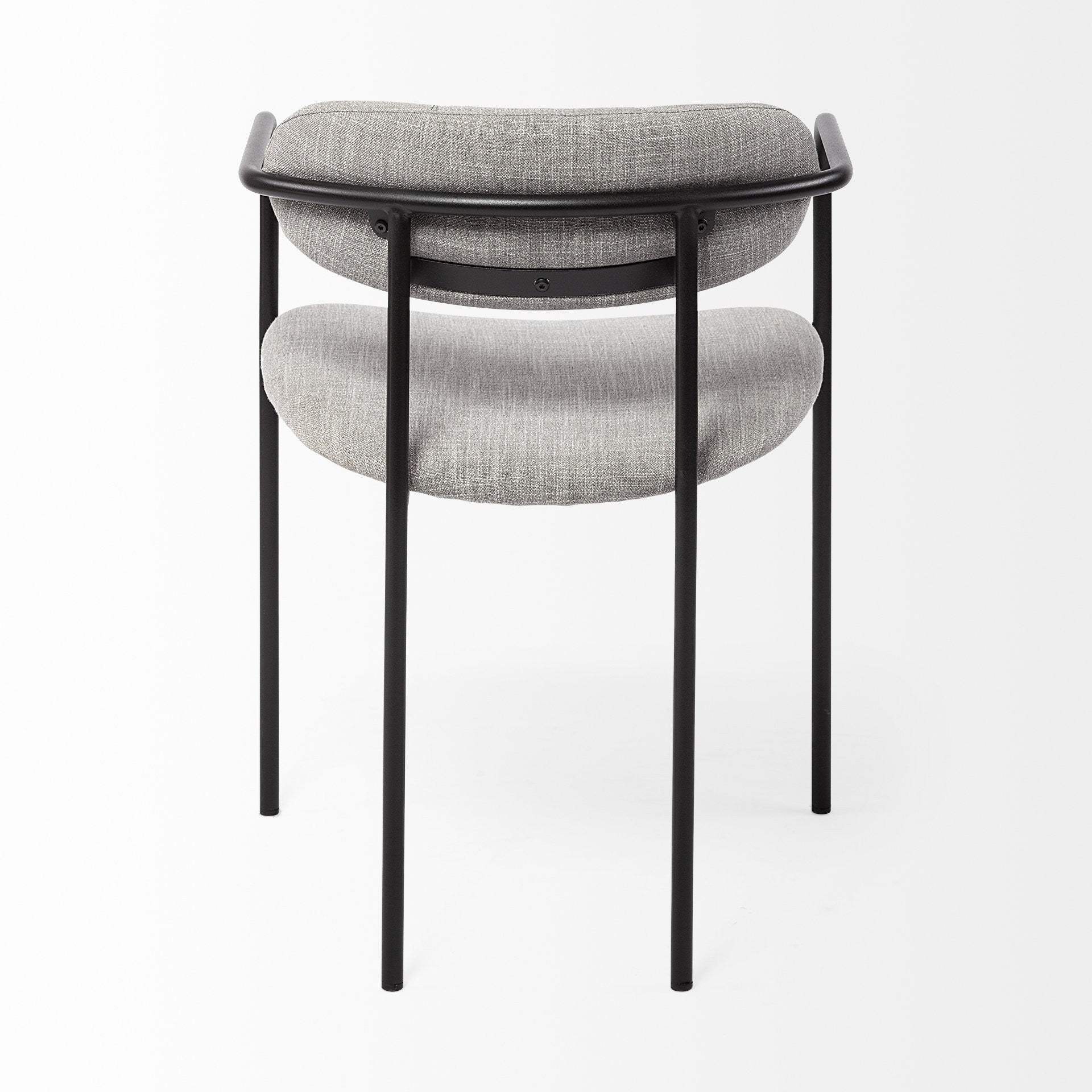 Set Of Two Gray And Black Upholstered Fabric Arm Chairs - Homeroots - Flyclothing LLC
