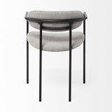 Set Of Two Gray And Black Upholstered Fabric Arm Chairs - Homeroots