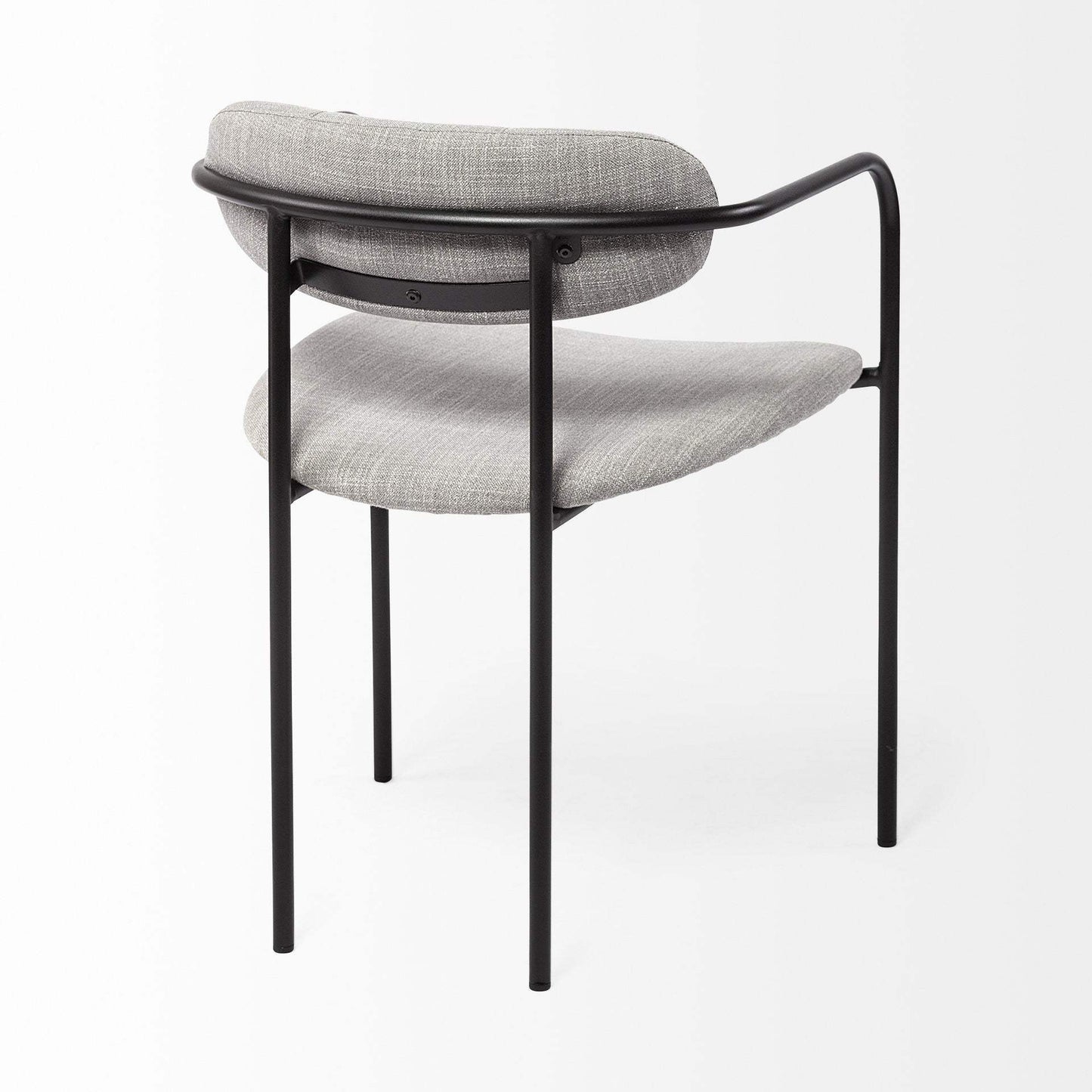 Set Of Two Gray And Black Upholstered Fabric Arm Chairs - Homeroots - Flyclothing LLC