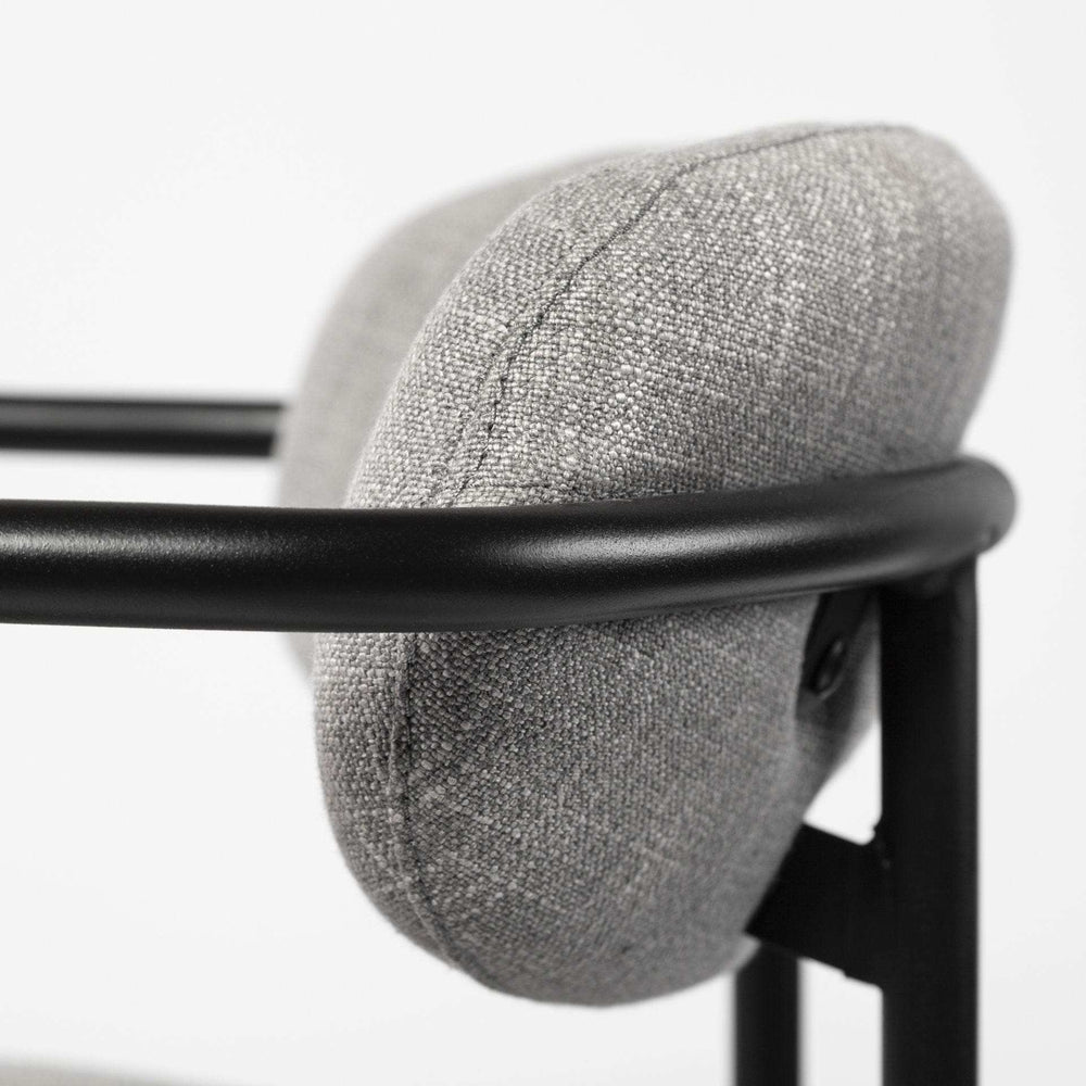 Set Of Two Gray And Black Upholstered Fabric Arm Chairs - Homeroots - Flyclothing LLC