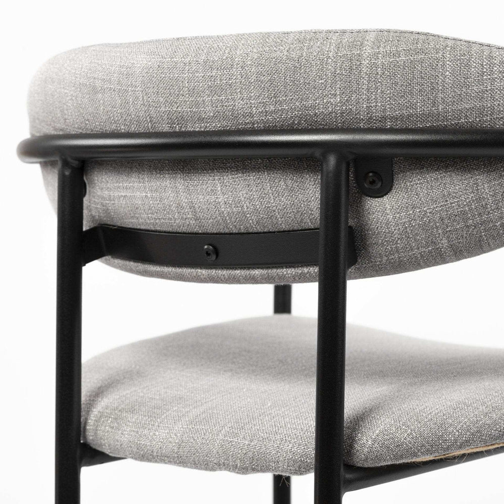 Set Of Two Gray And Black Upholstered Fabric Arm Chairs - Homeroots - Flyclothing LLC