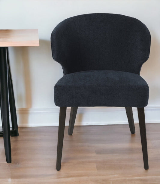 Navy Blue And Black Wingback Dining Side Chair - Homeroots