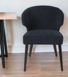 Navy Blue And Black Wingback Dining Side Chair - Homeroots