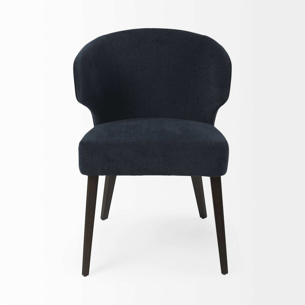 Navy Blue And Black Wingback Dining Side Chair - Homeroots - Flyclothing LLC