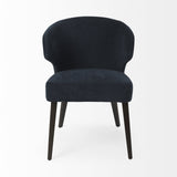 Navy Blue And Black Wingback Dining Side Chair - Homeroots