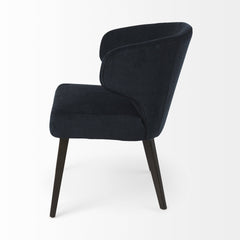 Navy Blue And Black Wingback Dining Side Chair - Homeroots
