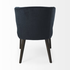 Navy Blue And Black Wingback Dining Side Chair - Homeroots